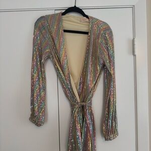 Multi color wrap dress. Fits like small